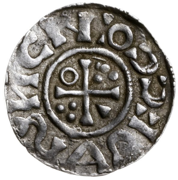 denar 1025-1027, mincerz Ag; Popiersie króla w p