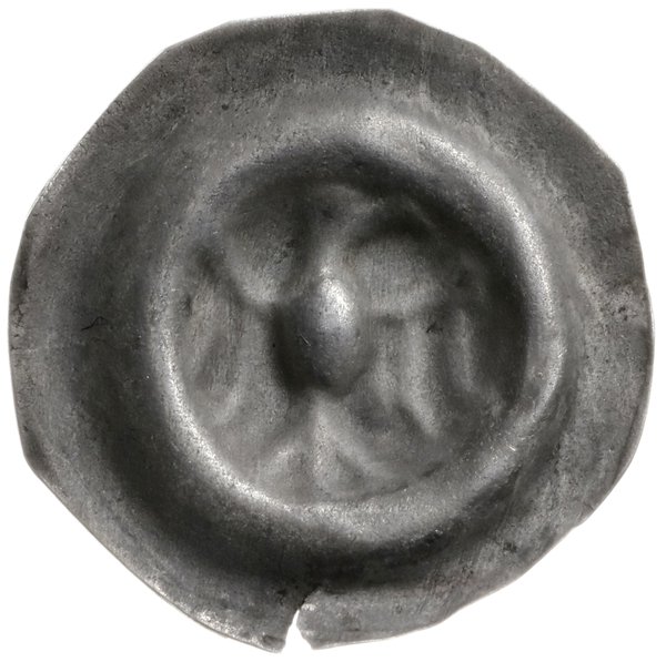 brakteat guziczkowy, przełom XIII-XIV w.; Orzeł 