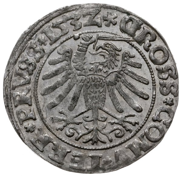 grosz 1532, Toruń; końcówki napisu PRVS/PRVSS; K