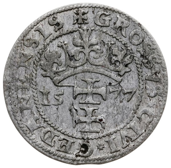 grosz 1577, Gdańsk; odmiana bez znaku Kawka nad 
