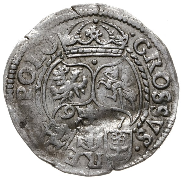grosz 1597, Poznań; Aw: Popiersie króla w koroni