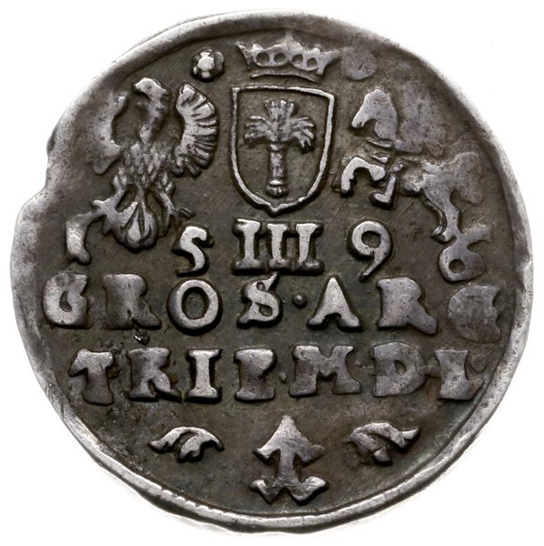 trojak 1596, Wilno; mała kryza króla, odmiana z 