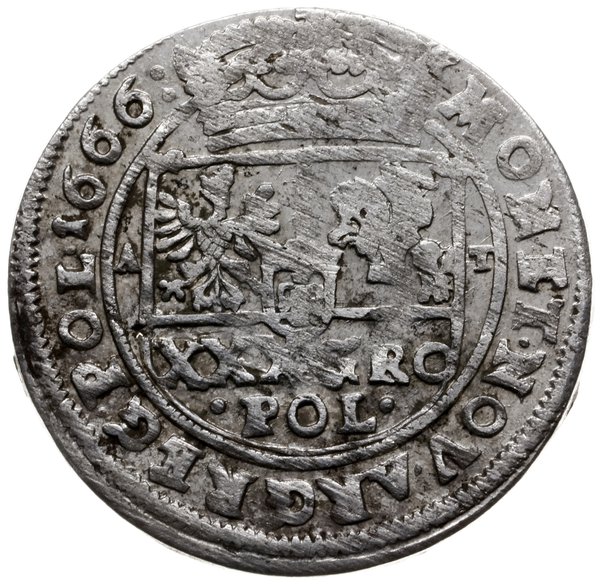 złotówka (tymf) 1666, Bydgoszcz; na awersie krop