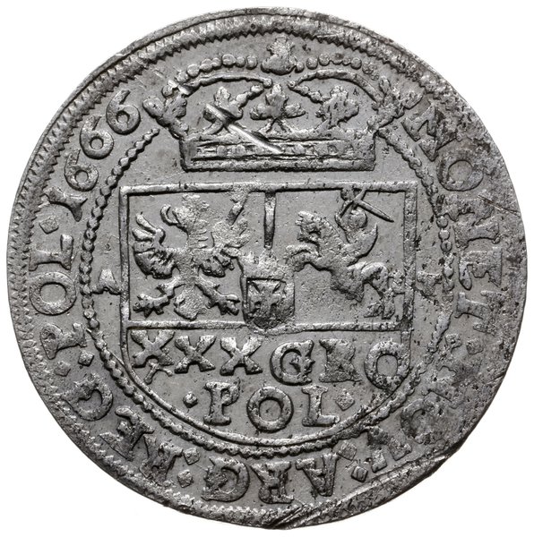 złotówka (tymf) 1666, Bydgoszcz; na awersie romb