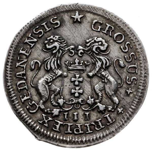 trojak w czystym srebrze 1755, Gdańsk