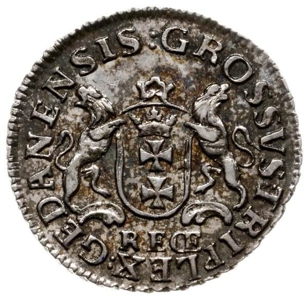 trojak w czystym srebrze 1763, Gdańsk, srebro 1.95 g