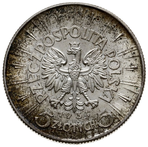 5 złotych 1934, Warszawa; Józef Piłsudski; Parch