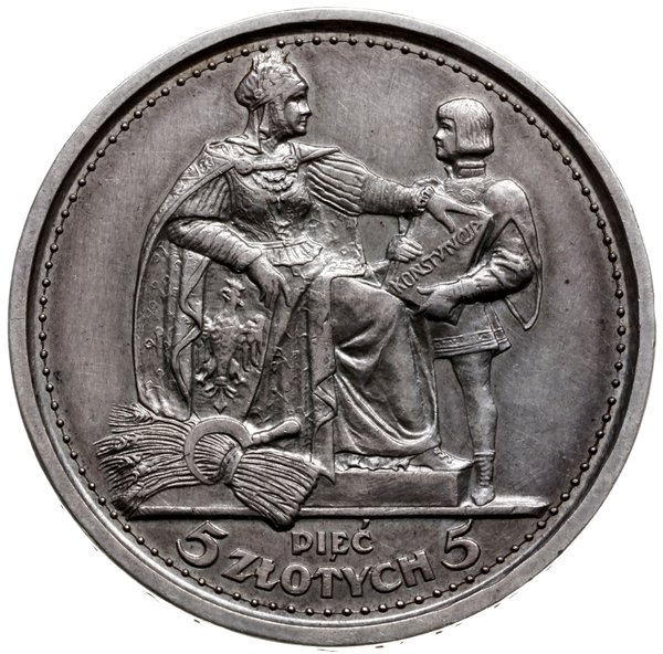 5 złotych 1925, Warszawa; Konstytucja, ze 100 pe