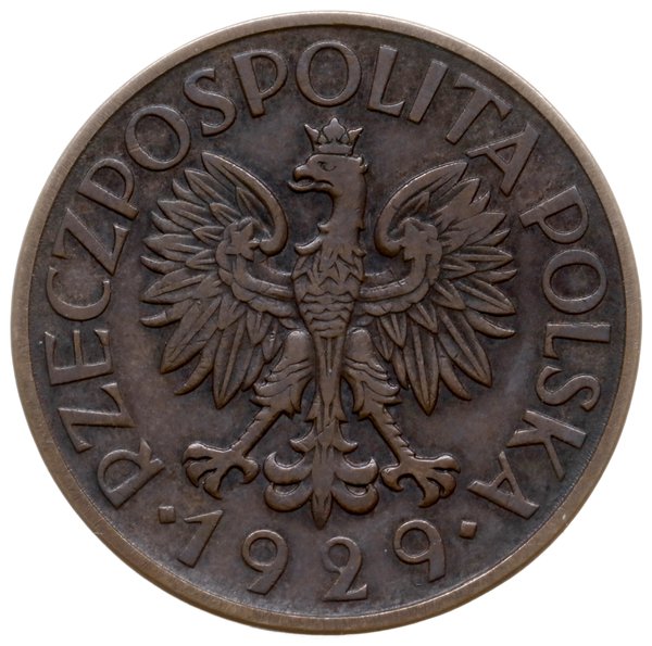 1 złoty 1929, Warszawa; nominał w ornamencie, be