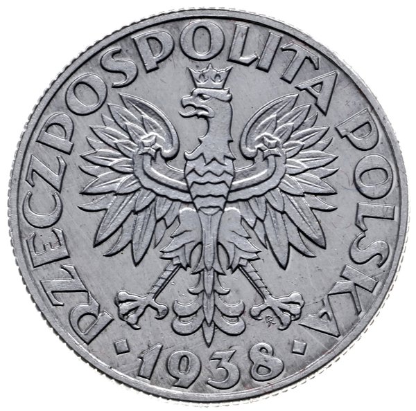 50 groszy 1938, Warsawa; nominał w wieńcu, na re