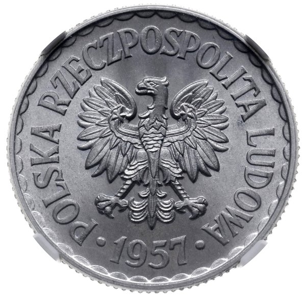 1 złoty 1957, Warszawa; Parchimowicz 213a; alumi