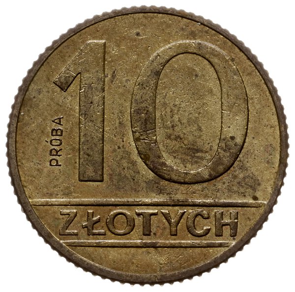 10 złotych 1989, Warszawa; na rewersie wypukły n