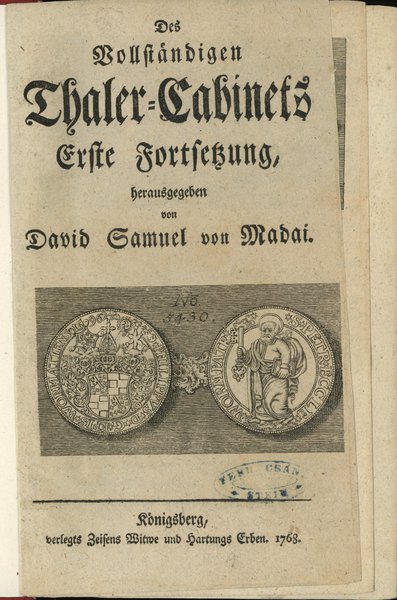 Madai, David Samuel - Vollständiges Thaler-Cabinet ...