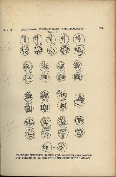 Wiadomości Numizmatyczno-Archeologiczne 1920 i 1