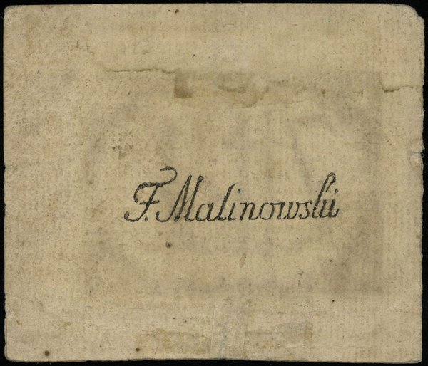 1 złoty 13.08.1794, seria D, na odwrocie F. Malinowski