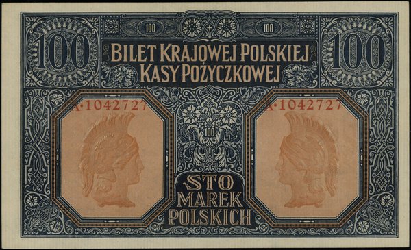 100 marek polskich 9.12.1916, jenerał, seria A, numeracja 1042727