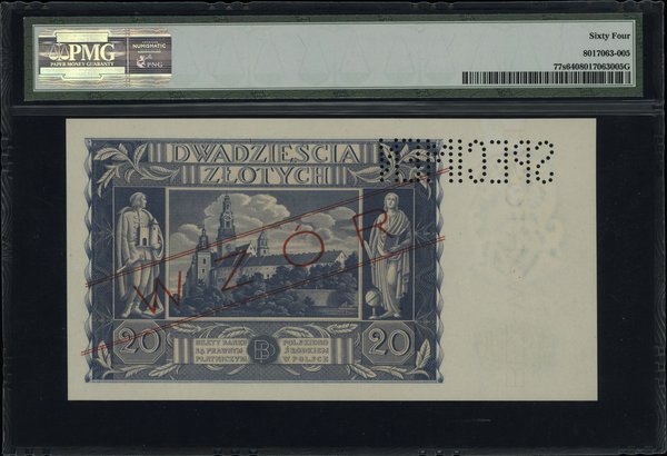20 złotych 11.11.1936, seria AW, numeracja 12345