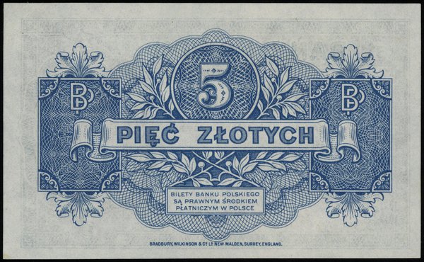 5 złotych 15.08.1939, seria A, numeracja 2223047