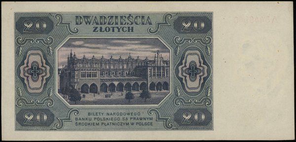 20 złotych 1.07.1948, seria A, numeracja 5448940