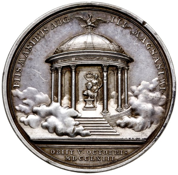 medal autorstwa F A Schega wybity z okazji śmier