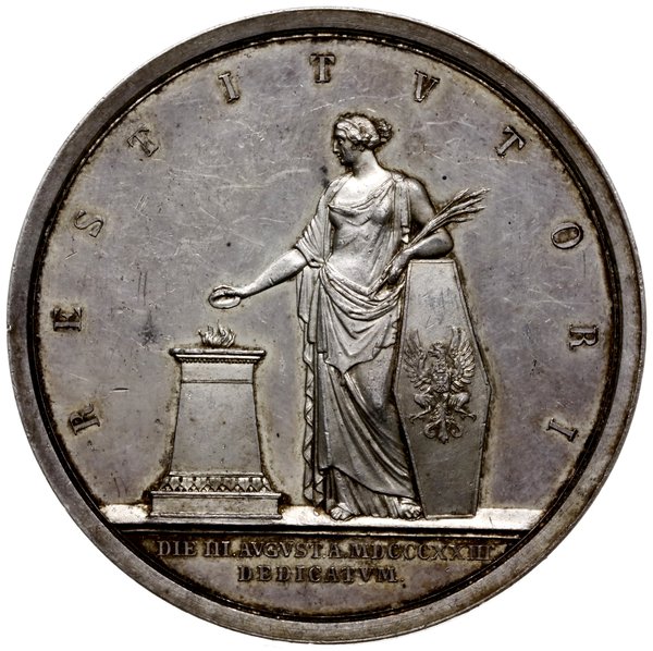medal wybity z okazji odbudowy Gniezna w 1823 r.