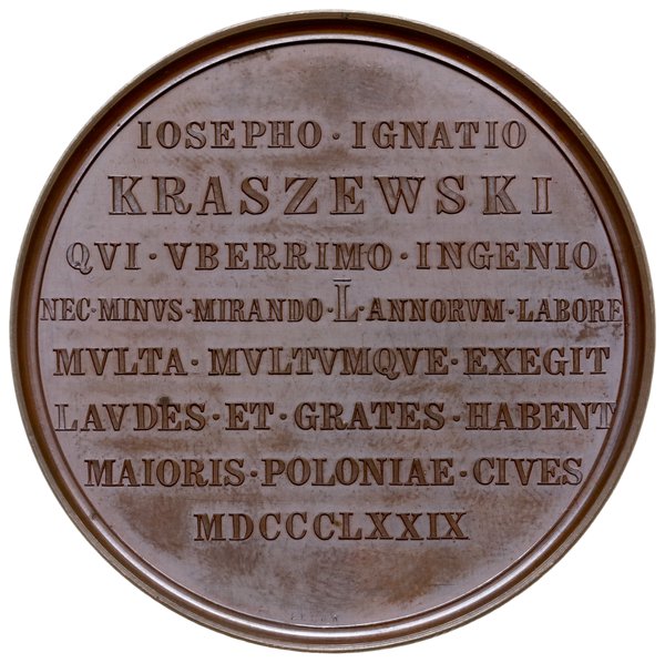 Józef Ignacy Kraszewski - medal autorstwa Fryder