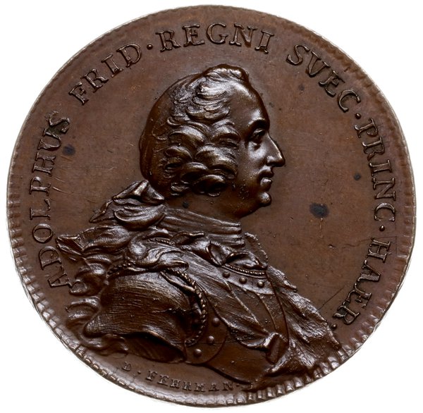Adolf Fryderyk książę szwedzki, medal sygnowany 