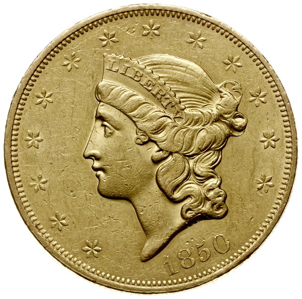 20 dolarów 1850, Filadelfia; Fr. 169; złoto 33.4