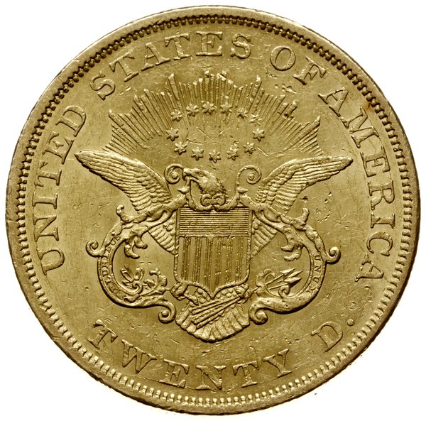 20 dolarów 1850, Filadelfia; Fr. 169; złoto 33.4