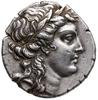 tetradrachma, ok. 166 pne, Antiochia; Aw: Głowa Apollina w prawo; Rw: Apollo stojący w prawo, trzy..