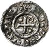 denar 985-995, mincerz Mauro; Krzyż z kółkiem i dwiema kulkami w kątach / Dach kaplicy, pod nim MA..
