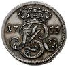 trojak w czystym srebrze 1755, Gdańsk; wariant z mniejszą cyfrą 3 w monogramie; srebro 2.24 g; Ige..