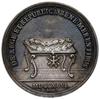 medal sygnowany Wermuth wybity w 1746 r. z okazji święta Orderu Orła Białego, Aw: Popiersie króla ..
