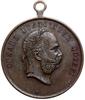 Wizyta Franciszka Józefa I w Galicji -medal z uszkiem, 1892 r., sygnowany ZIMBLER, Aw: Głowa cesar..