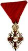 Order Franciszka Józefa, Krzyż Kawalerski, wykonany w złocie próby 18 karat (0,750), waga 12,68 gr..