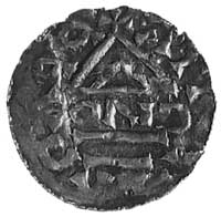 denar, Aw: Kapliczka i napis, Rw: Krzyż, w polu 3 kulki i korona, C.23, 1,3 g.