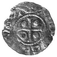 denar, Aw: Krzyż, 3 kulki i strzałka, Rw: Krzyż, 3 kulki, 1 kółko i napis, C.101, 1,5 g.