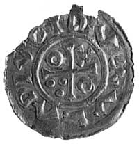 denar, Aw: Krzyż, w polu kulki, kółko i krzyżyk,