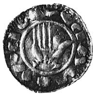 denar mały, Aw: Krzyż i w polach 4 główki, napis