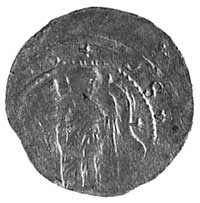 denar, Aw: Stojący dwaj rycerze ze sztandarem, Rw: Anioł i napis słabo czytelny, C.577, 0,8 g.