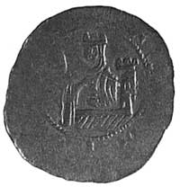 denar, Aw: Król na tronie i napis, Rw: Kobieta i wieża, C.667, 0,9 g.