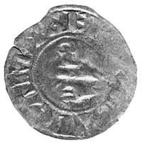 Biskupstwo Meaux, bp Burchard (1120-1134), denar, Aw: Dwie dłonie dłonie trzymające pastorał, napi..