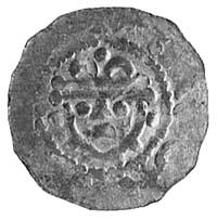Ordulf 1059-1072, denar, Aw: Głowa w koronie na wprost, napis w otoku nieczytelny, Rw: Krzyż, 4 ku..