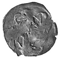 margrabiowie luksemburscy, denar, Aw: Margrabia z dwoma pierścieniami, Rw: 4 głowy orle w formie k..