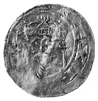 Henryk IV, denar, Aw: Głowa cesarza w koronie na