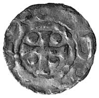 król Otto I, denar, Aw: Krzyż, w polu 4 kulki, w