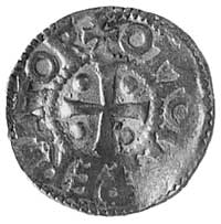 cesarz Otto II, denar, Aw: Krzyż, w polu 4 kulki