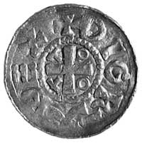 król Otto III, denar, Aw: Krzyż i napis DIGRA REX, Rw: Kapliczka i napis MAGADABVRG, Dbg.639, 1,55g.