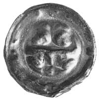 mennica miejska, brakteat, nad koroną 2 głowy orle, na kołnierzu napis NORT, Bonhoff 1209, 0,4 g.