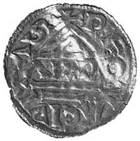 książę Henryk II Zgodny 955-976, denar, Aw: Kapliczka i napis poziomy ARPO, w otoku RE..NA CIVITAS..